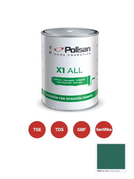 POLİSAN X1 ALL Dönüşüm Boyası 0,75 Lt Asil Yeşim / 4525