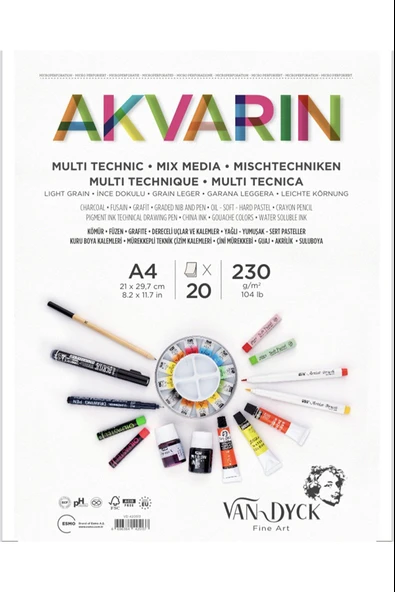 VAN DYCK ÇİZİM BLOK AKVARIN A4 20 YP SPİRALLİ