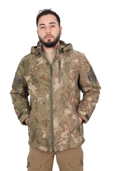 TSK kamuflajlı Tactical Softshell Mont
