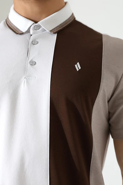Erkek Çizgili Şerit Detaylı Pamuklu Polo Yaka T-shirt - 8