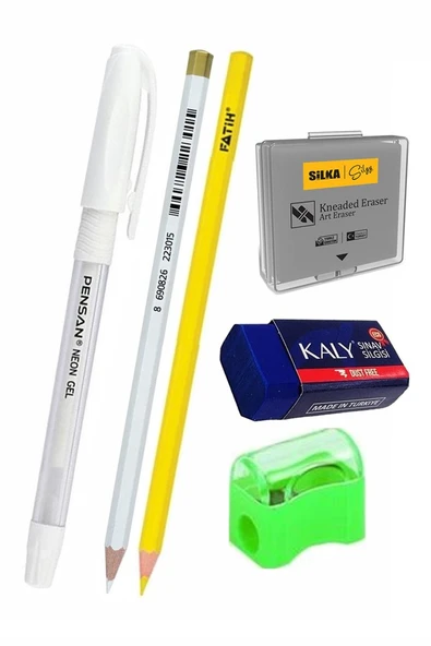 Telli Siyah Defter A5 40 Yaprak Eskiz Fotoğraf Albümü Simli Neon Kalem Simli Bant Sarı Beyaz Kurşun Jel Kalem Kalemtraş - 2