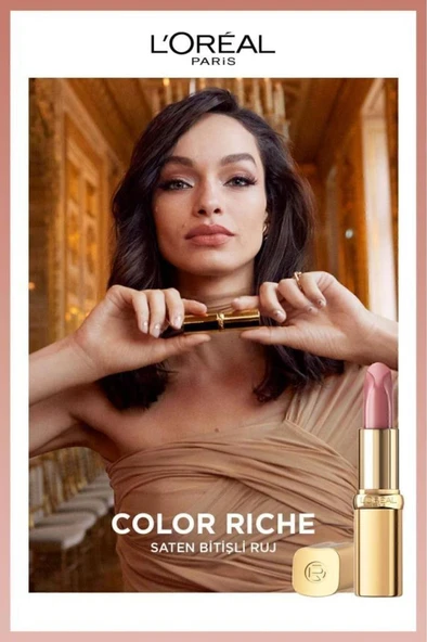 Loreal Paris Color Riche Saten Bitişli Ruj 107 Seine Sunset - Nude - Resim 6