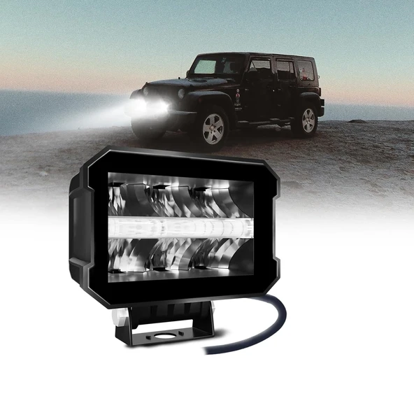 Off-Road Sis Lambası 11,5x8x9cm Beyaz-Amber Gündüz Ledli  28w 12-80v (Adet Olarak) - 3