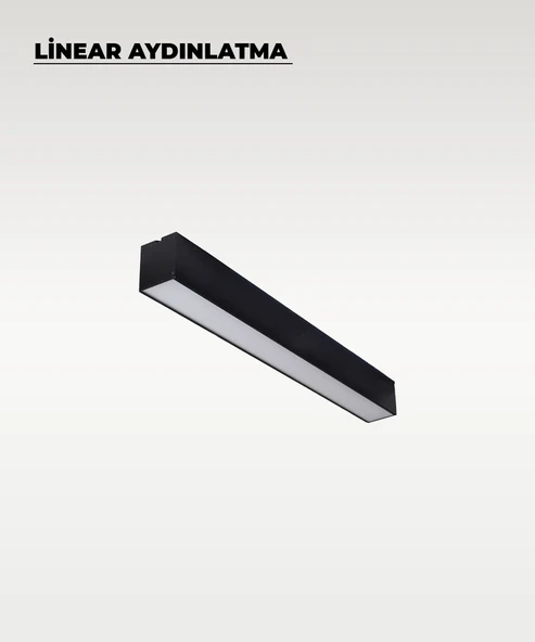 120 cm Siyah Metal Kasa Lineer Aydınlatma 4000K (Gün Işığı) - 3