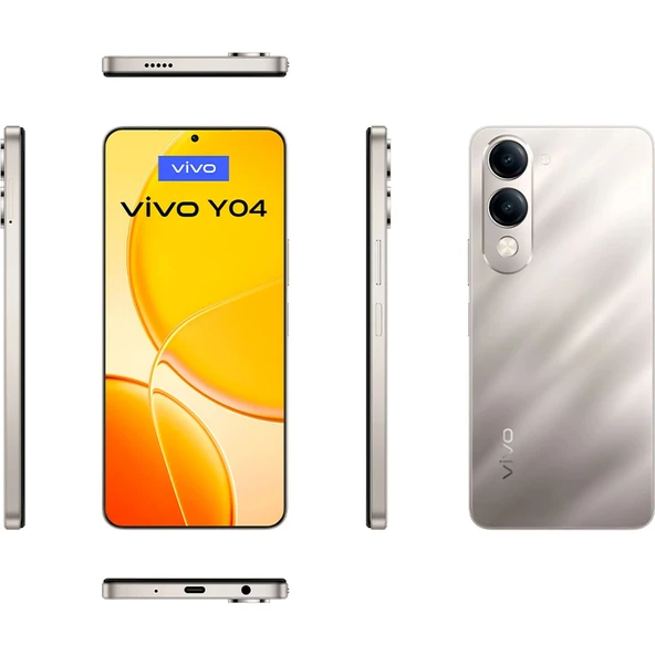 Vivo Y04 4/128 Akıllı Cep Telefonu Altın Sarısı - Resim 2