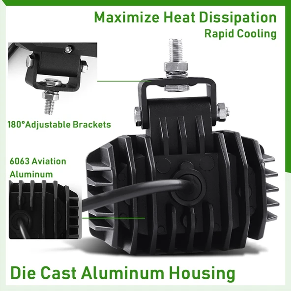 Off-Road Sis Lambası  Beyaz-Amber Çakarsız 40w 12-30v (Adet Olarak) - 3