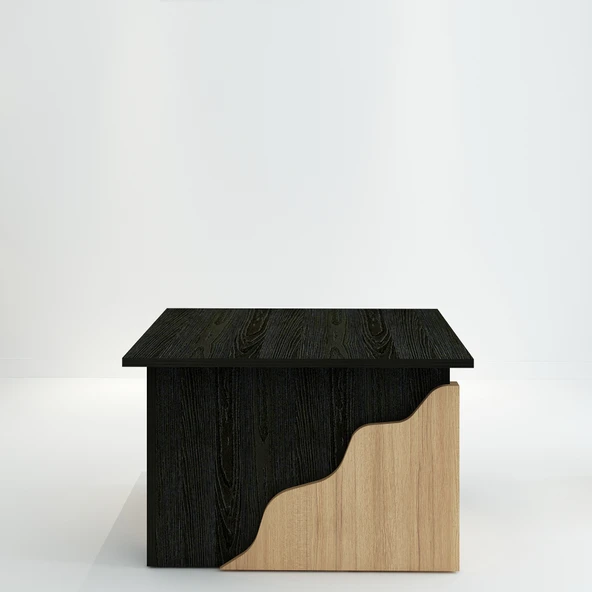 S0010 Style Orta Sehpa Ahşap Siyah/Safir Meşe - 4