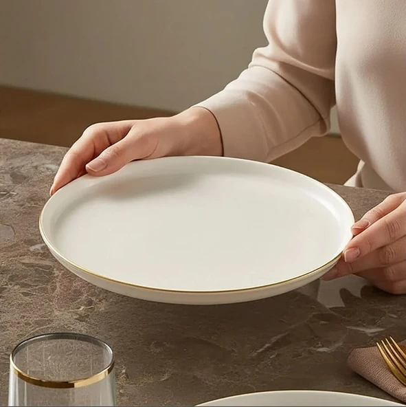 Güral Porselen Bilbao Gold File 6 Parça Pasta Takımı - Resim 8