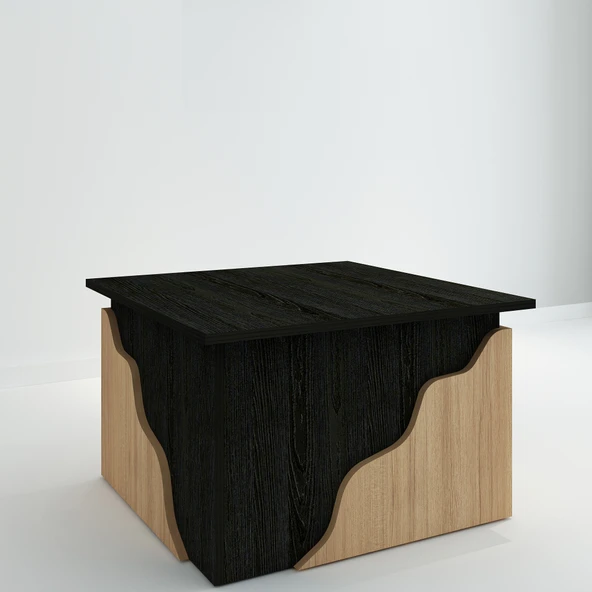 S0010 Style Orta Sehpa Ahşap Siyah/Safir Meşe - 3