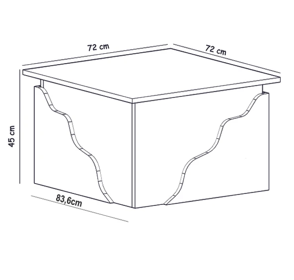 S0010 Style Orta Sehpa Ahşap Siyah/Safir Meşe - 5