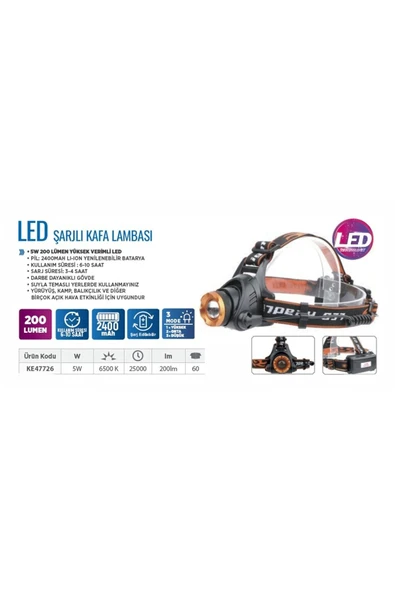 Klaus KE47726 Kafa Lambası 5w 200 Lümen - 2