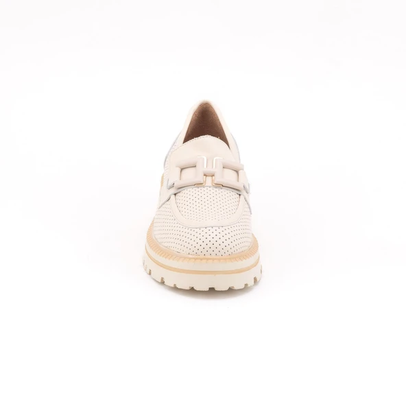 Venüs 2411530 Kadın Hakiki Deri Baskılı Tokalı Kalın Taban Loafer Ayakkabı - 3