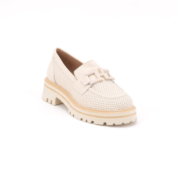 Venüs 2411530 Kadın Hakiki Deri Baskılı Tokalı Kalın Taban Loafer Ayakkabı - 2