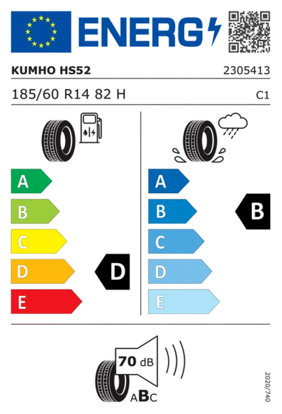 KUMHO 185/60R14 82H HS52 2025 ÜRETİM YAZLIK LASTİK - Resim 2