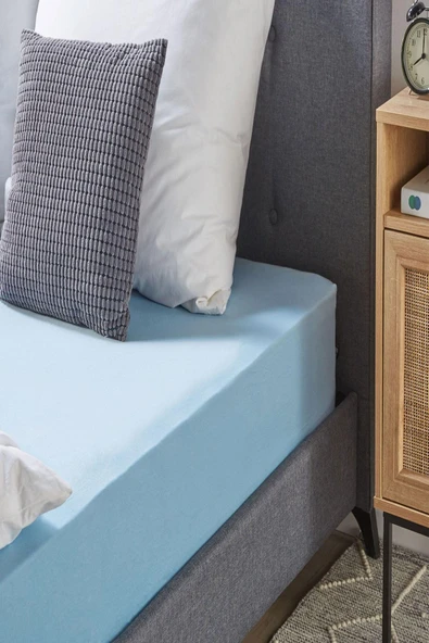 4 Adet Düz Pamuklu Tek Kişilik 120 x 200 x 30 cm Lastikli Penye Çarşaf - 8