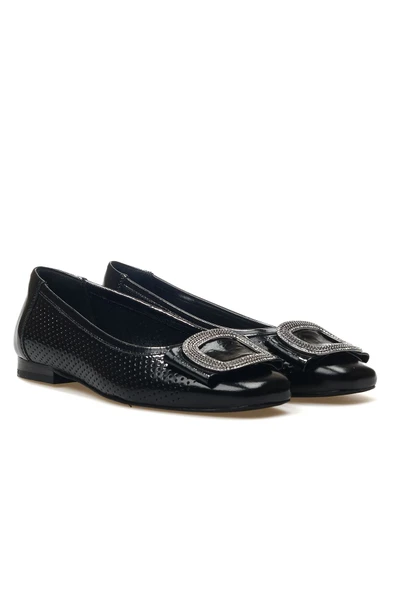 Venüs 2511103 Kadın Hakiki Deri Taş Toka Babet - 5