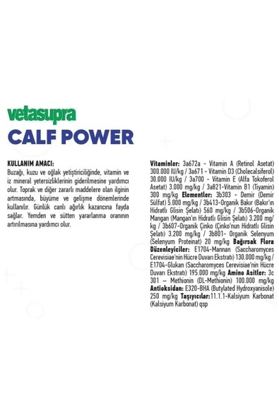 Hs Tarım Vetasupra Calf Power Buzağı-kuzu Ve Oğlak Için Vitamin Katkılı Hayvan Yem Katkısı 3 Kg - 3