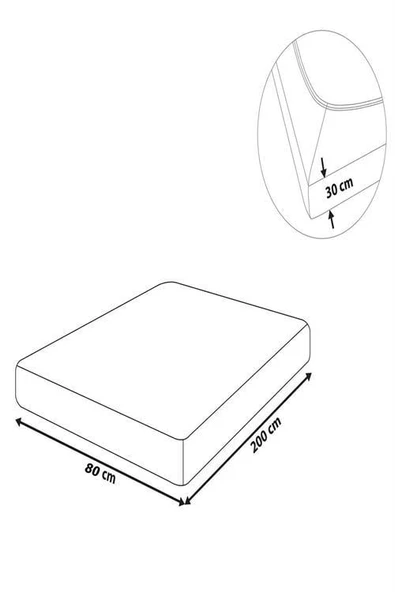 5 Adet Düz Pamuklu Tek Kişilik 80 x 200 x 30 cm Lastikli Penye Çarşaf - 5