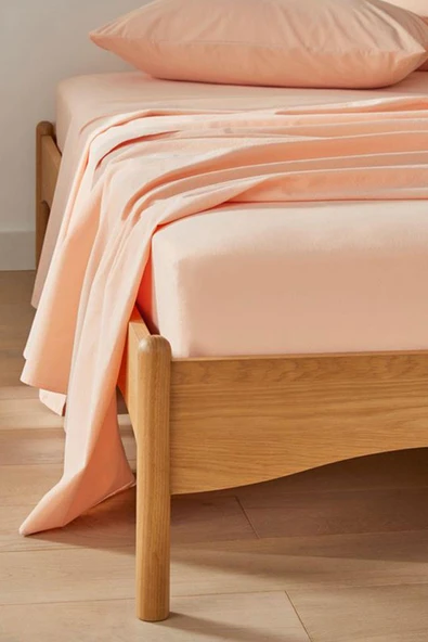 4 Adet Düz Pamuklu Tek Kişilik 80 x 200 x 30 cm Lastikli Penye Çarşaf - 11