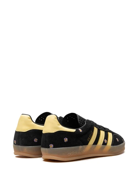 Adidas Gazelle Indoor Core Black Almost Yellow Floral Spor Ayakkabı - 4