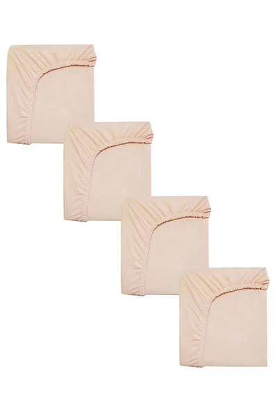 4 Adet 65 x 95 x 10 cm Anne Yanı Lastikli Penye Kumaş Bebek Çarşafı - 11