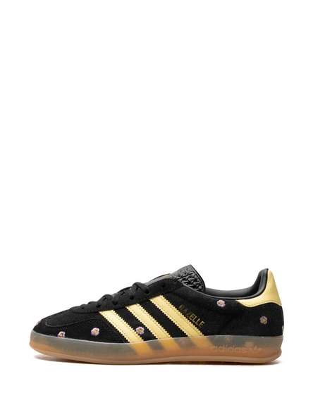 Adidas Gazelle Indoor Core Black Almost Yellow Floral Spor Ayakkabı