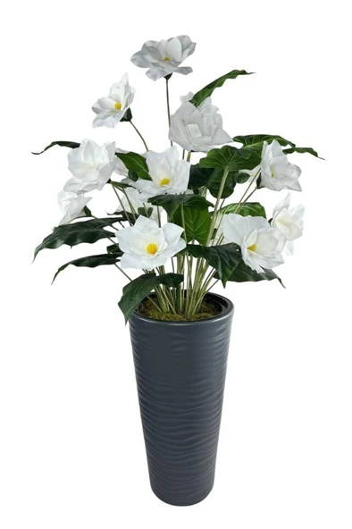 Nettenevime Yapay Çiçek Manolya Antrasit Kumsal Vazoda 125*60cm - Resim 8