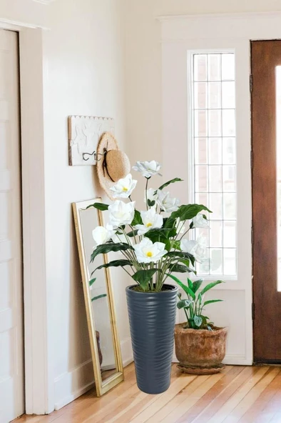 Nettenevime Yapay Çiçek Manolya Antrasit Kumsal Vazoda 125*60cm - Resim 4