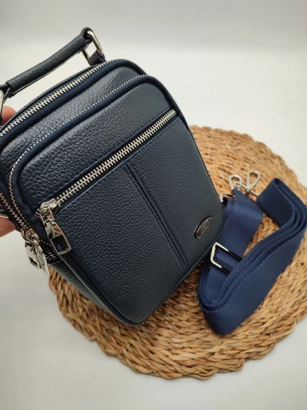 Deri El ve Omuz Çantası Lacivert Renk ürün görseli 1