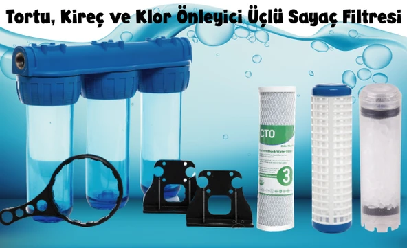 Sulook Daire Girişi 10 İnç Tortu Kireç Ve Klor Önleyici Üçlü