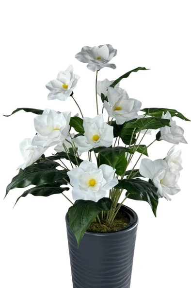 Nettenevime Yapay Çiçek Manolya Antrasit Kumsal Vazoda 125*60cm - Resim 7