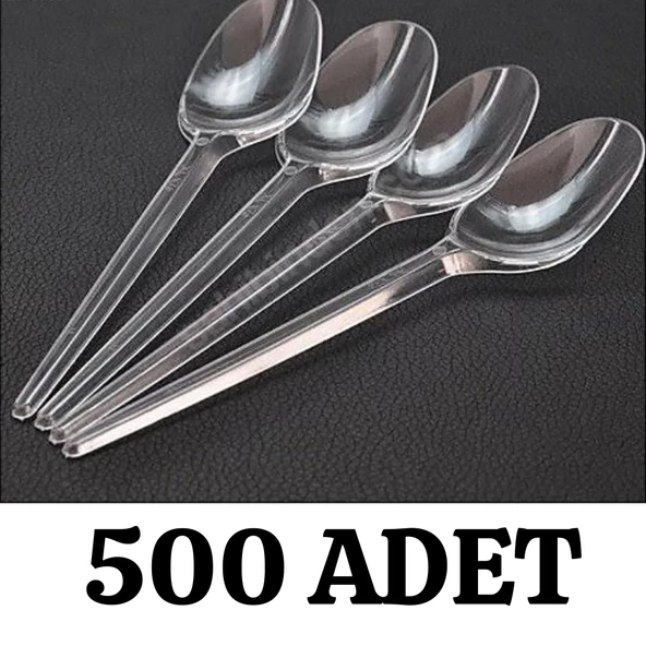 Lüks Plastik Kaşık 500'lü Kullan At Kaşık Sert Kalın Plastik Kaşık