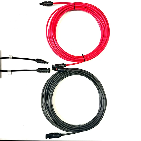 10+10 Metre Çift Taraflı Mc4 Konnektörlü Kablo 6 Mm - 2