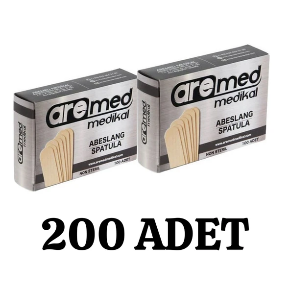 Abeslang 2 Kutu 100'lü Tahta Dil Basacağı Ahşap Çubuk Ağda Spatulası