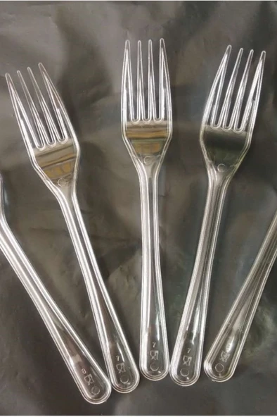 Lüks Plastik Çatal 200'lü Sert Kalın Çatal Kullan At Plastik Çatal - 3