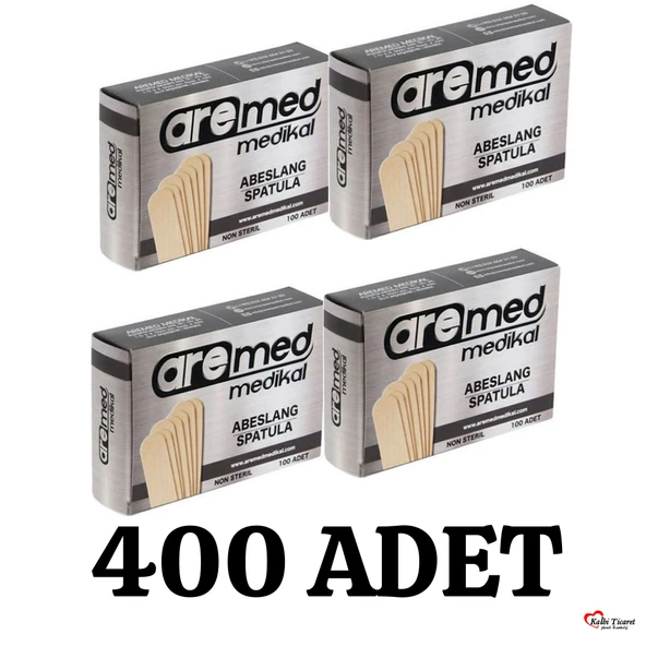 Abeslang 4 Kutu 100'lü Tahta Dil Basacağı Ağda Spatulası Ahşap Çubuk