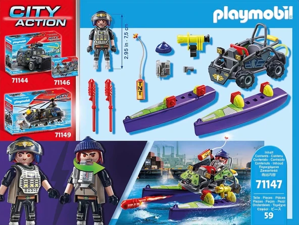 Playmobil City Action 71147 Dönüştürülebilir Sürat Teknesi, 5 Yaş ve Üzeri Çocuklar İçin Oyuncak - 3