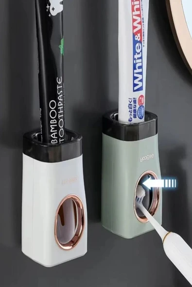 Lüxs Otomatik Diş Macun Sıkacağı Diş Fırçası Tutucu Yapışkanlı Banyo Organizer 1 ADET - 2