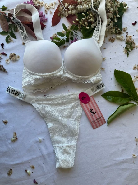 Love socret Beyaz, Dantelli, Dolgulu, Taşlı ,Şık ve Rahat , Kadın İç çamaşırı