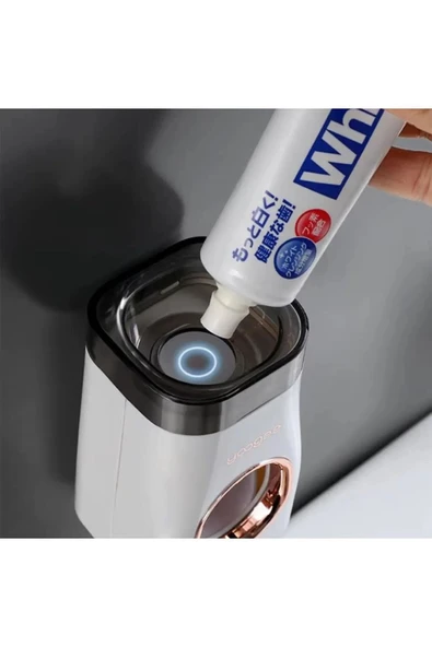 Lüxs Otomatik Diş Macun Sıkacağı Diş Fırçası Tutucu Yapışkanlı Banyo Organizer 1 ADET - 4