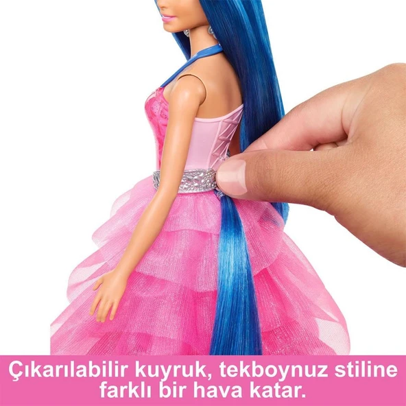 HRR16 Barbie Mavi Saçlı Prenses Bebek - 3