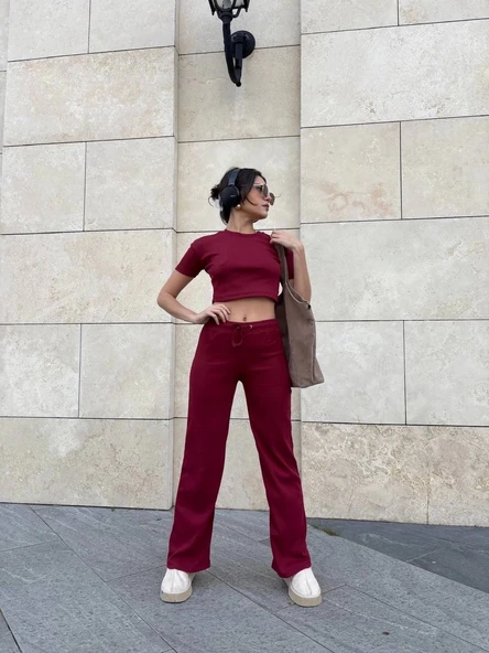 Bol paça pantolonlu alt üst takım - Resim 3