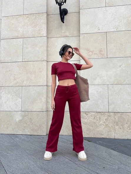 Bol paça pantolonlu alt üst takım - Resim 2