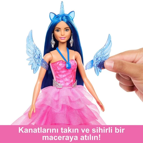 HRR16 Barbie Mavi Saçlı Prenses Bebek - 4