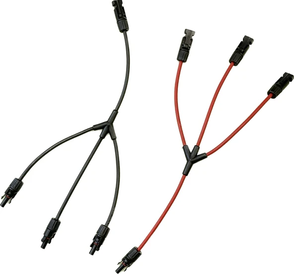 3 Lü MC4 Solar Konnektör 3 İn 1 Kablolu Paralelleme Y Branç