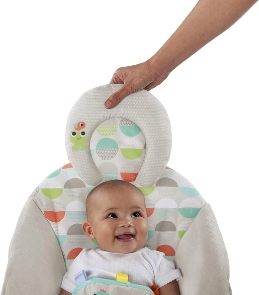Bright Starts Ana Kucağı Yatıştırıcı Titreşimler Bebek Koltuğu, Çıkarılabilir Oyuncak Barı, 0-6 Ay, 9 kg'a Kadar (Mutlu - 4