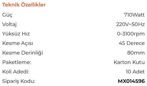 MAX EXTRA MX4596 - Elektronik Devirli Dekupaj Testere Makinesi 710 Watt - Resim 2