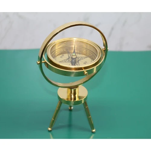 Pirinç Masa Üstü Pusula Model 2 ürün görseli