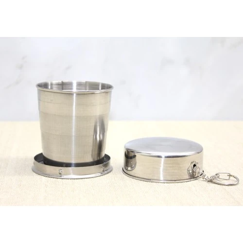 Katlanabilir Tekli Paslanmaz Çelik Shot Bardak 8 cm ürün görseli 1