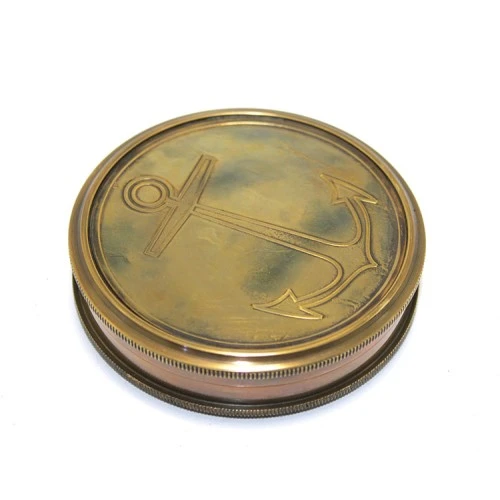 Üzeri Çapa İşlemeli Pirinç Kullanışlı Pusula - Resim 2